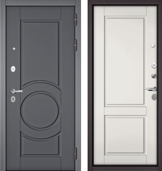 Входная дверь МАСТИНО TRUST MASS 6 Оскуро / D-1 Белый матовый