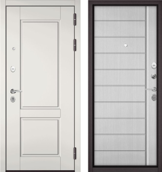 Входная дверь МАСТИНО TRUST MASS 1 Белый матовый / 136 Белый ларче