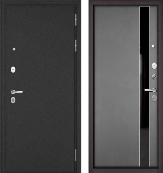 Входная дверь МАСТИНО TRUST MASS Металл Букле графит / Si-3 Оскуро Велютто + Lakobel Black