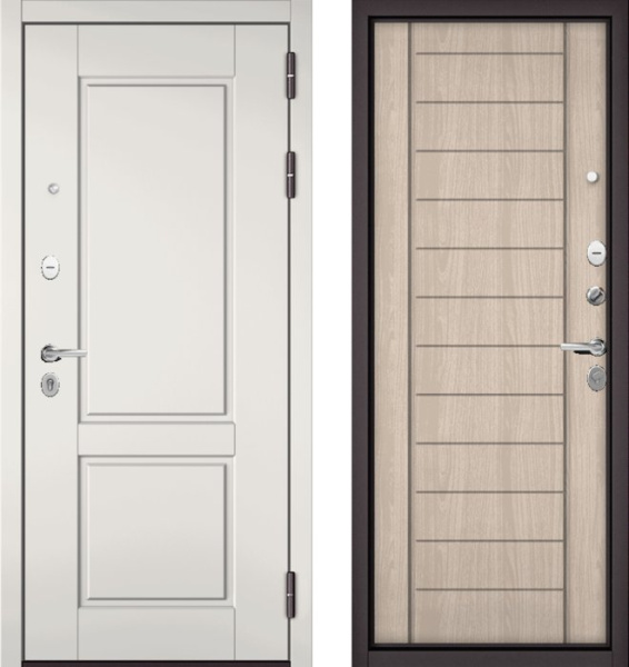 Входная дверь МАСТИНО TRUST MASS 1 Белый матовый / 137 Ясень ривьера айс