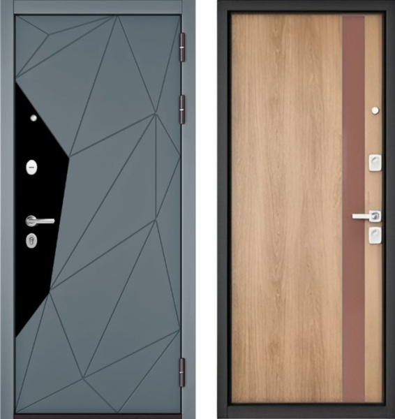 Входная дверь МАСТИНО TRUST MASS 202 Океан стронг / Si-3 Дуб шале натуральный + Matelac Silver Bronze